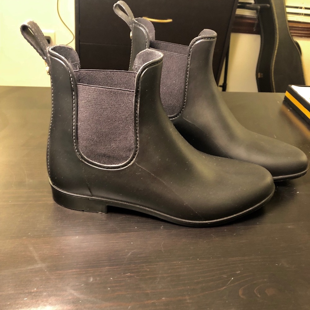 Sam Edelman Black Tinsley Rubber Rain Boots